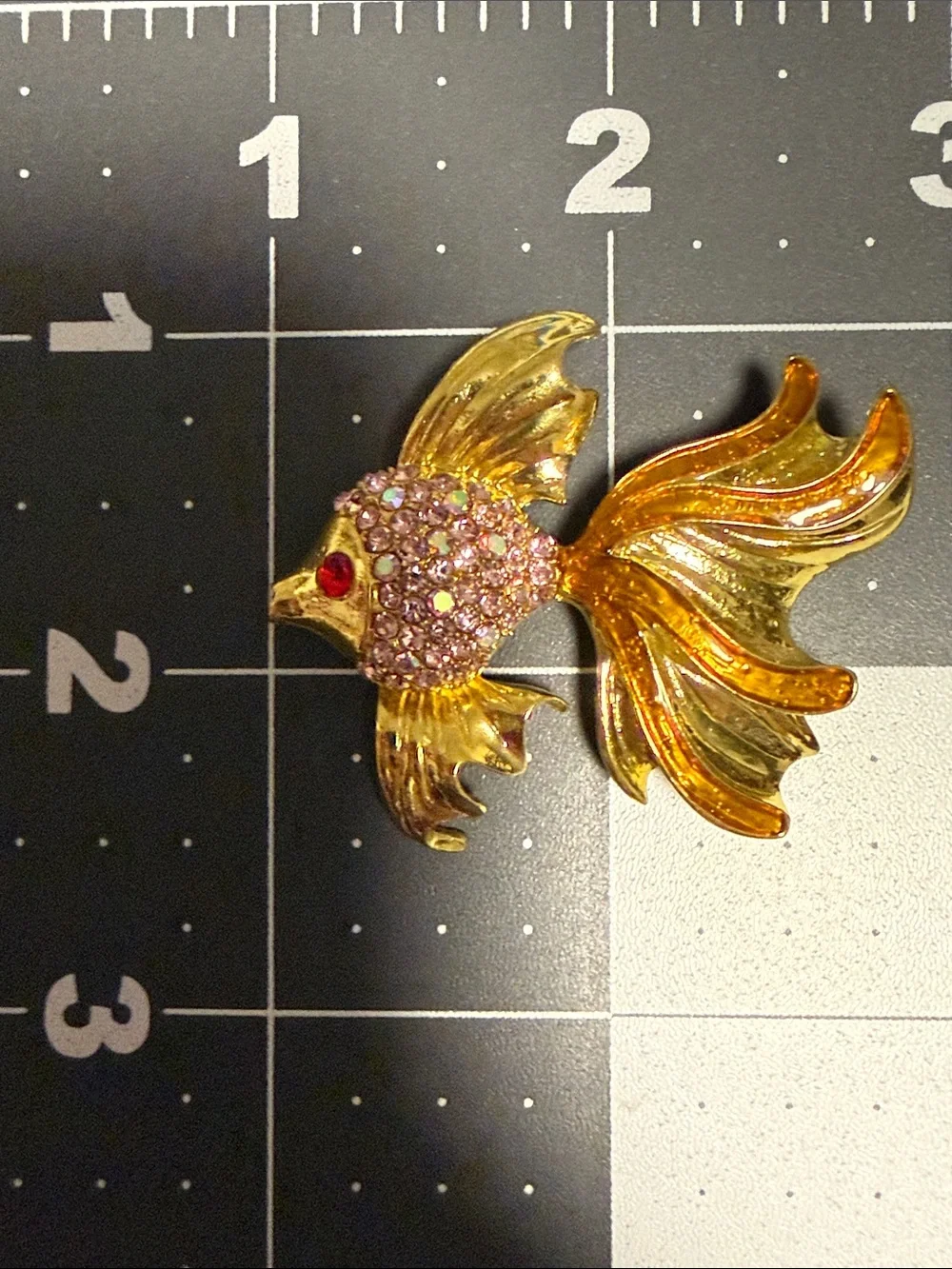 gold-tone goldfish brooch